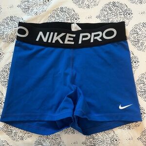 Nike Pro Shorts- 3” royal blue